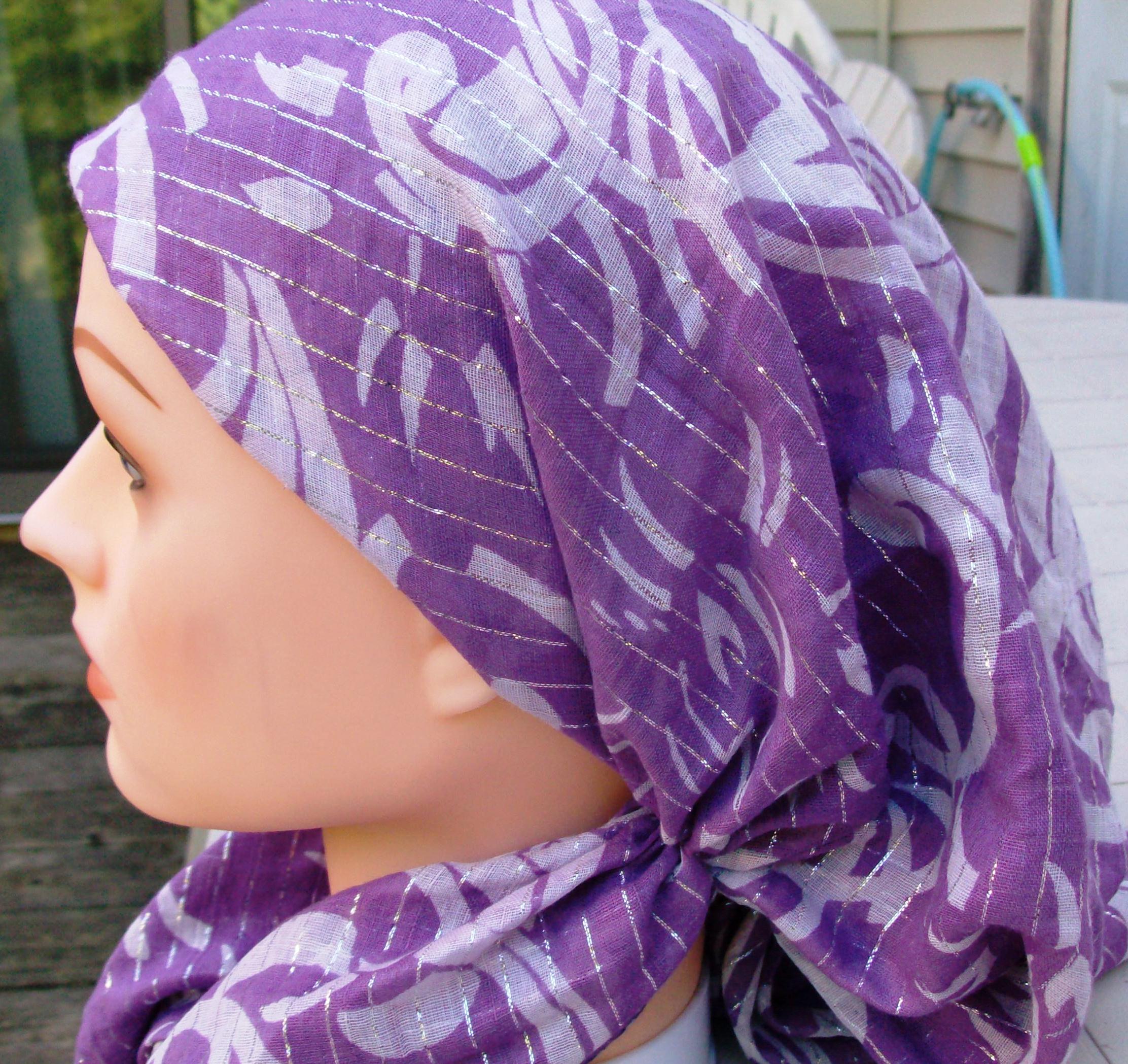 Pre tied tichel light purple