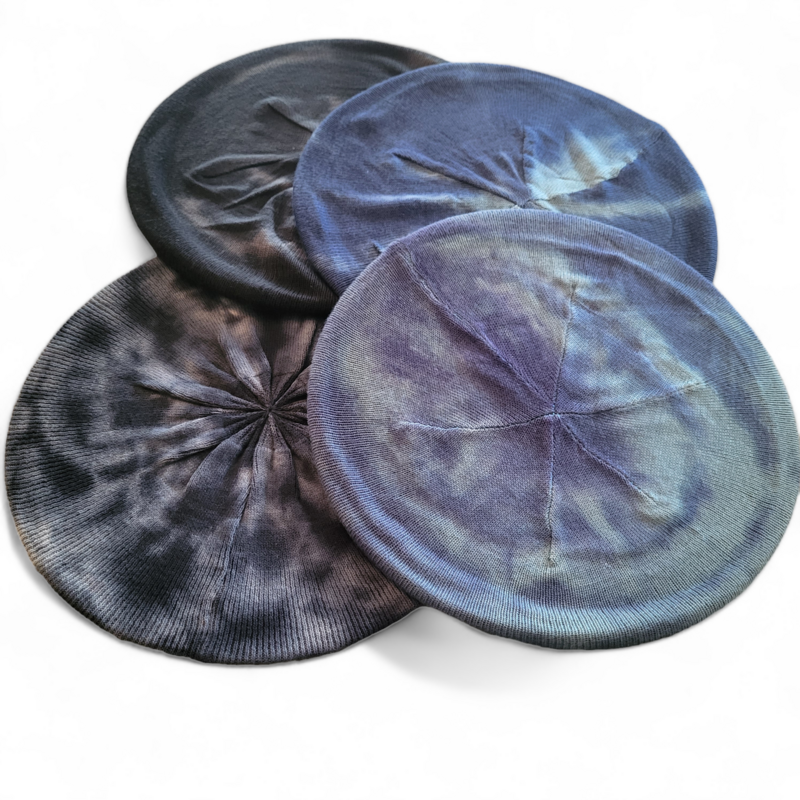 Tie dyed lined snood/berets (good for Summer)