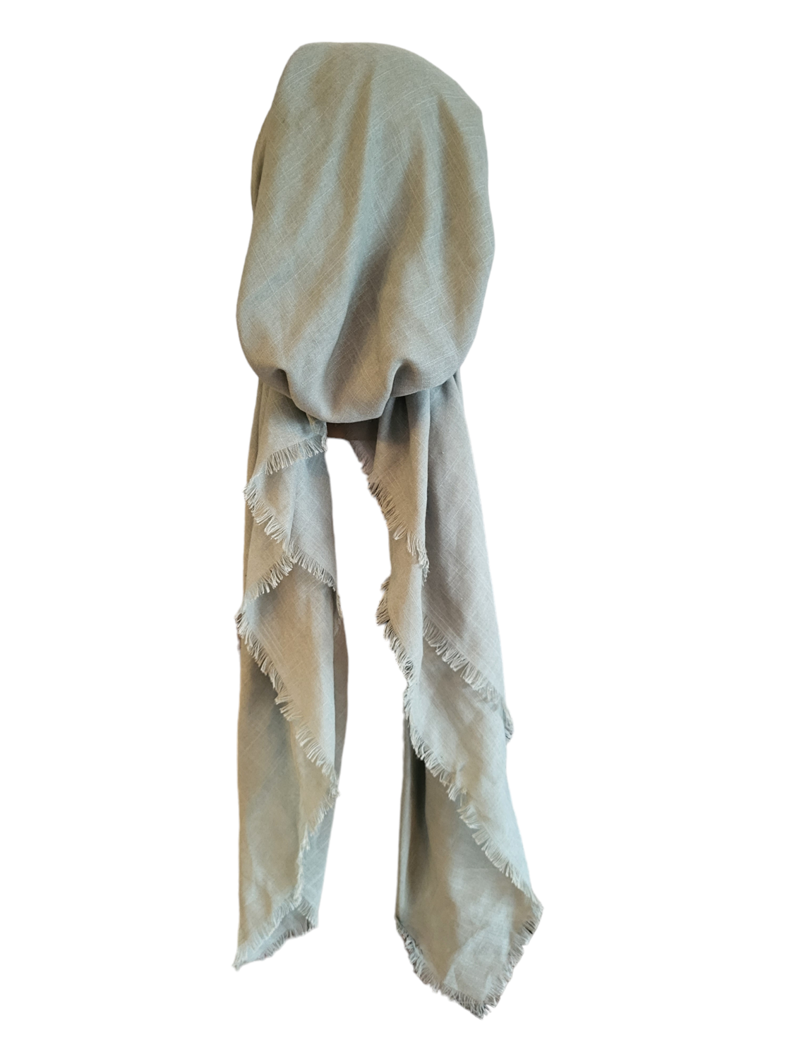 Solid mint pretied tichel WITH adjustable pull tab &amp; band sewn in