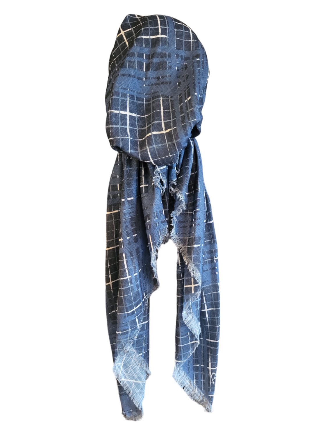 Chambray - pretied tichel WITH adjustable pull tab &amp; band sewn in