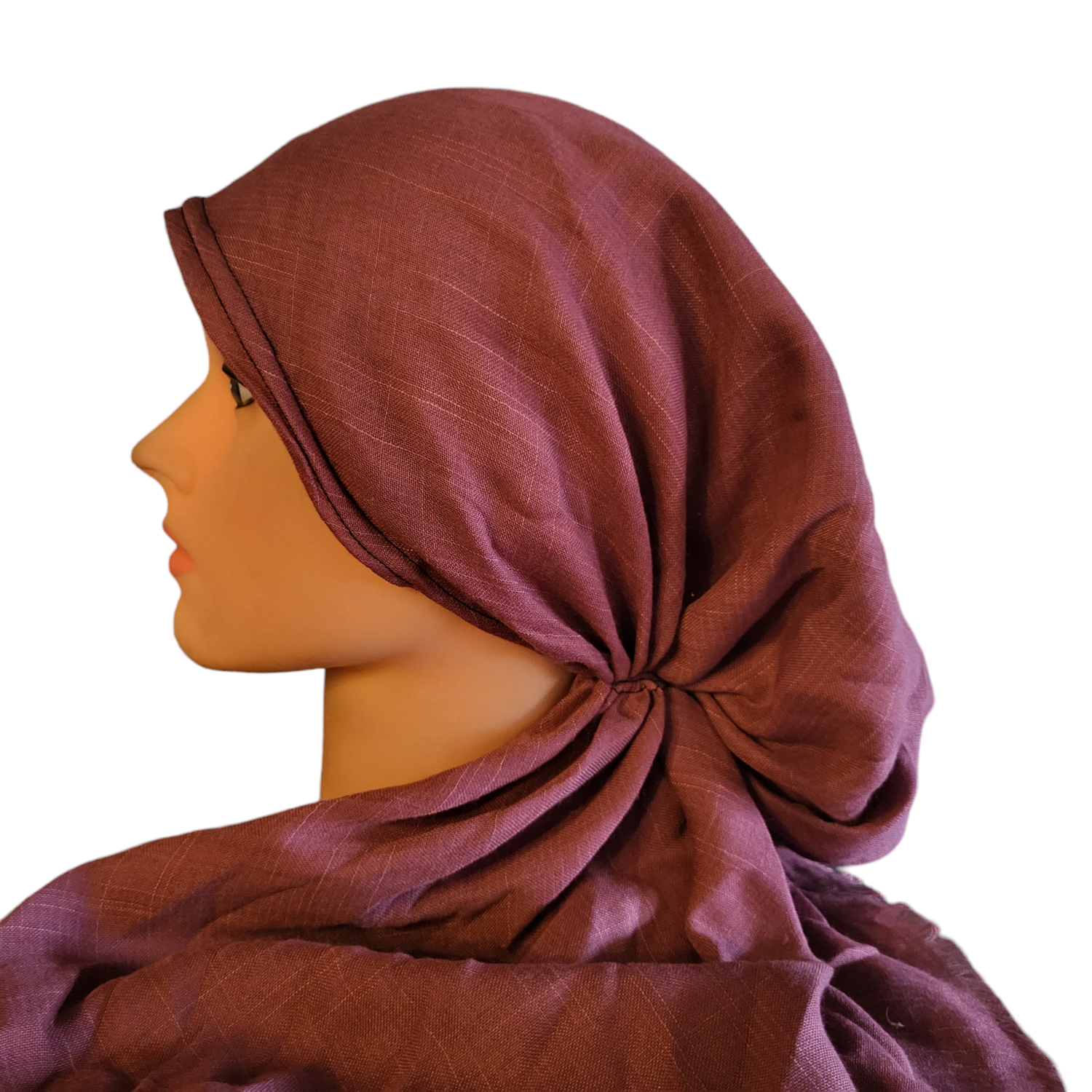 Berry - solid soft fringe pretied tichel - Lizi Headwear