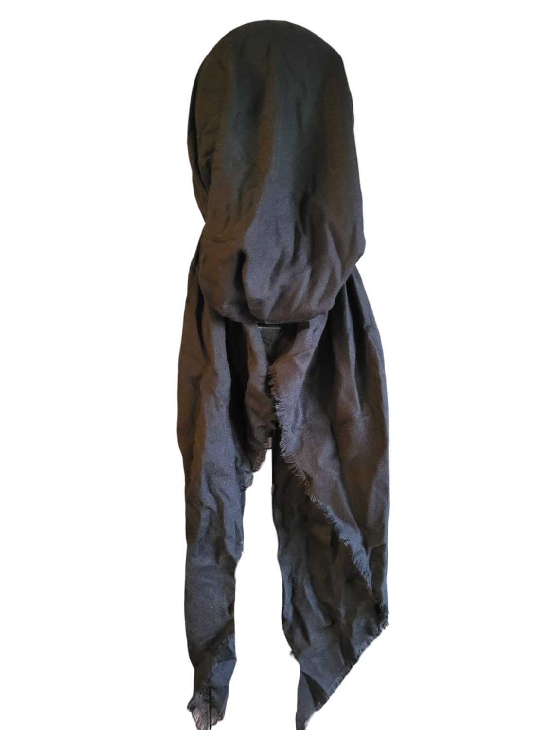 Black - solid soft fringe pretied tichel - Lizi Headwear