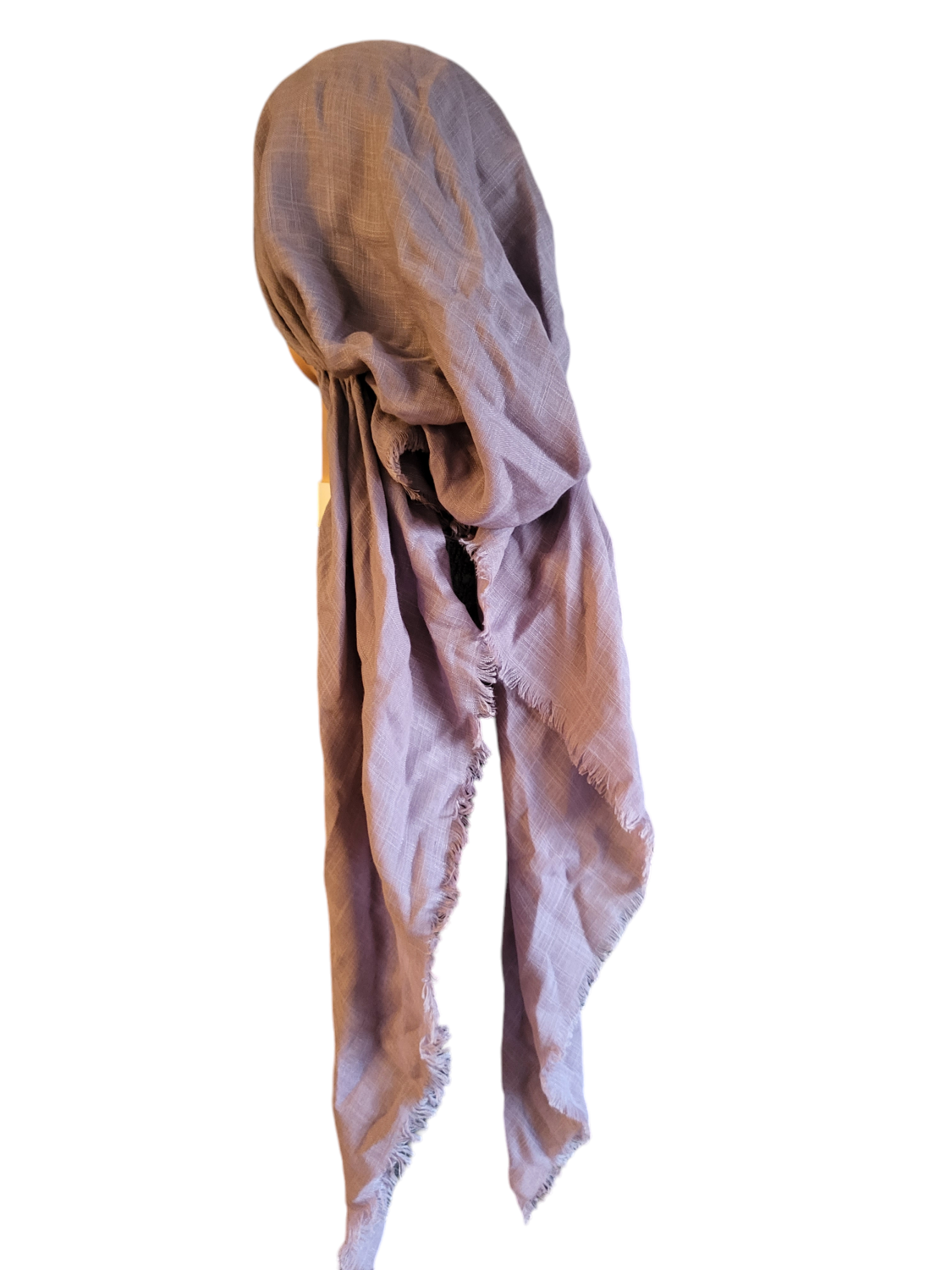 Grayish/Lavender - solid soft fringe pretied tichel - Lizi Headwear