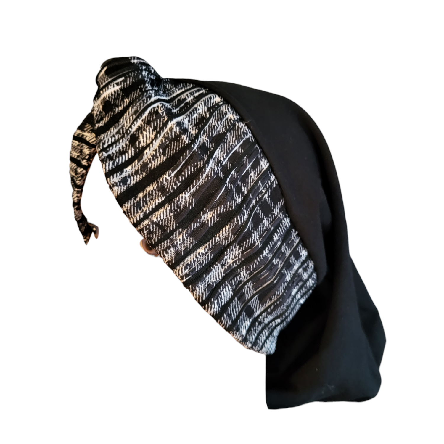 THIN - black knot snood w/ front design #2