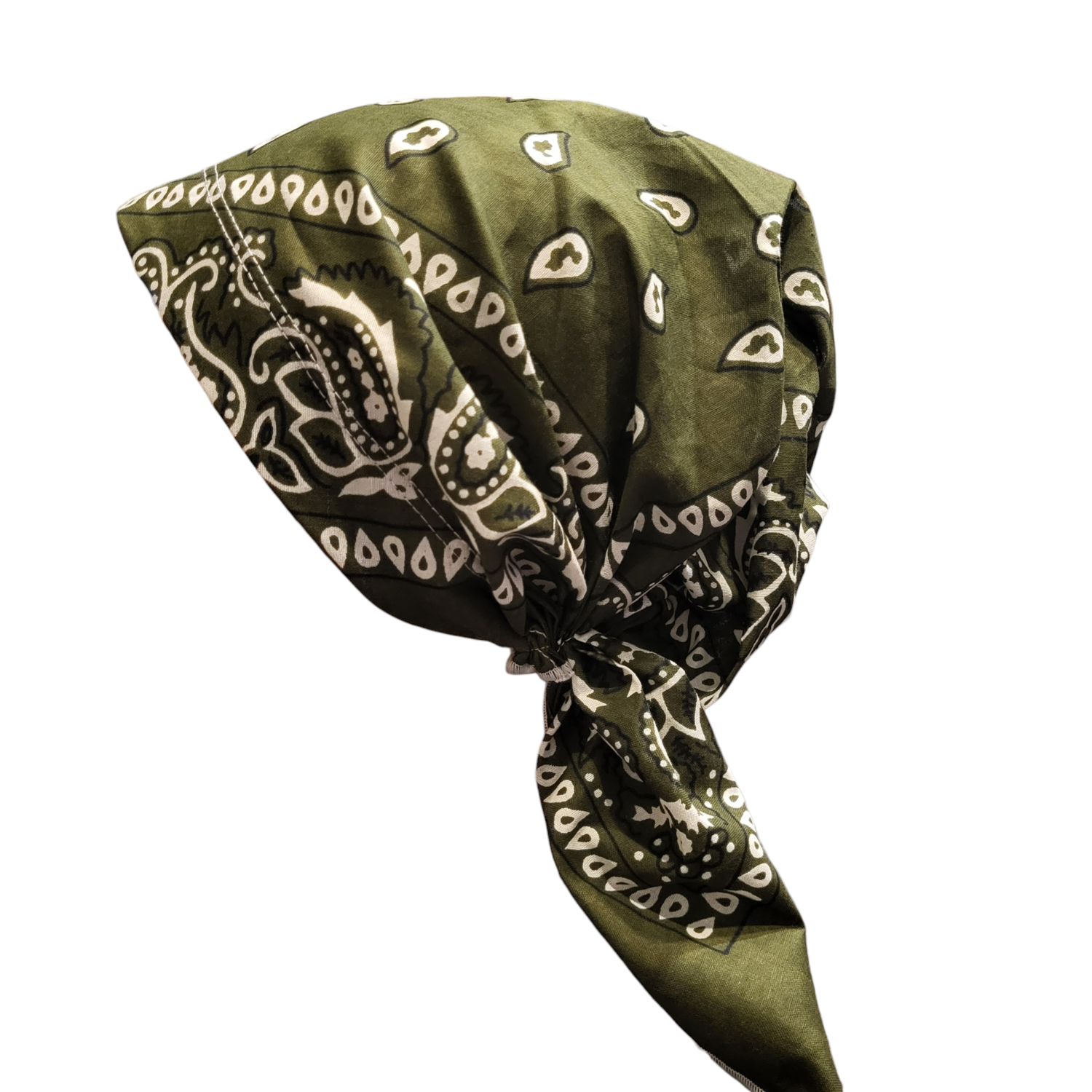 Pre tied bandana darker olive