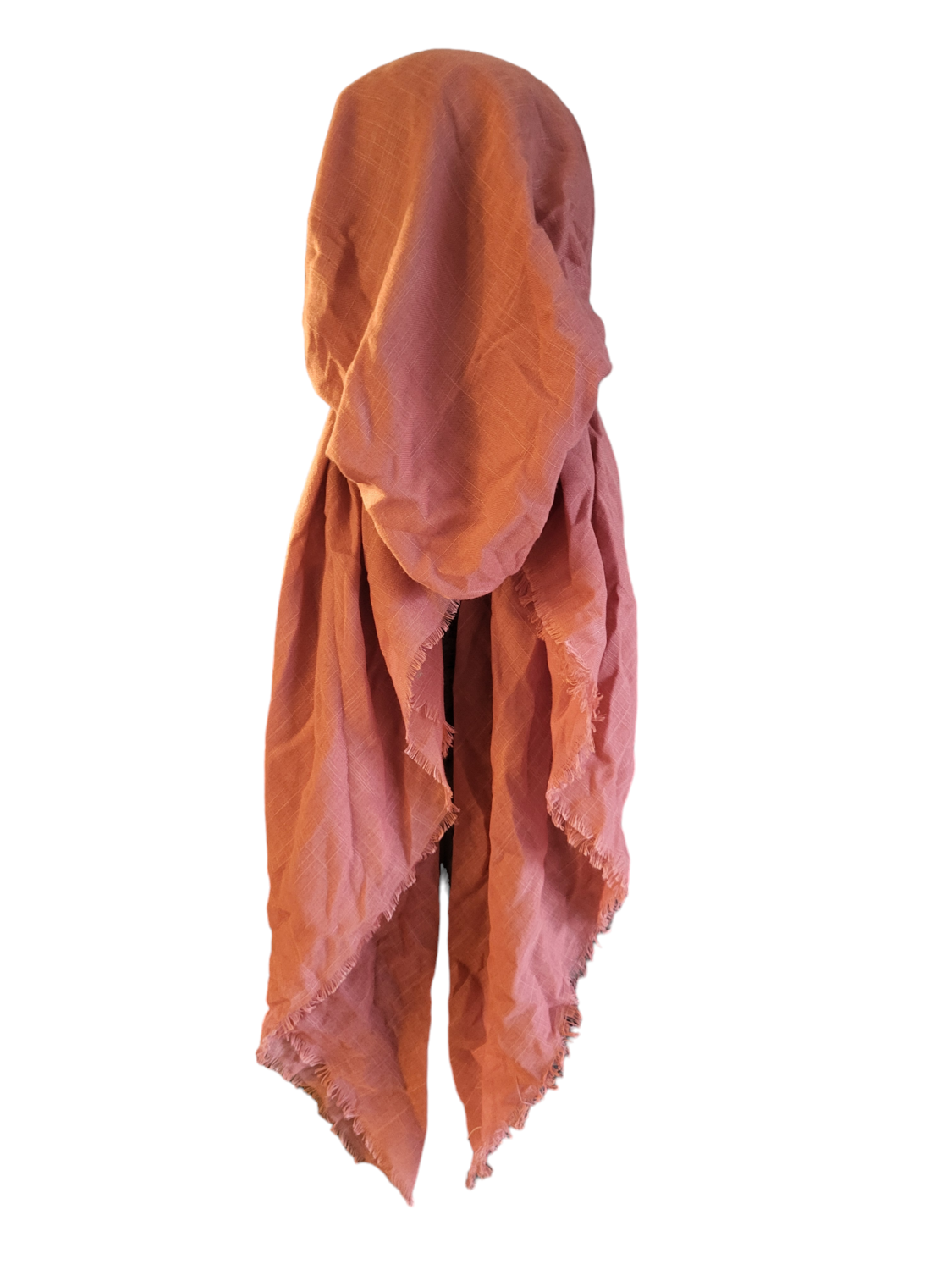 Dusty coral - solid soft fringe pretied tichel - Lizi Headwear