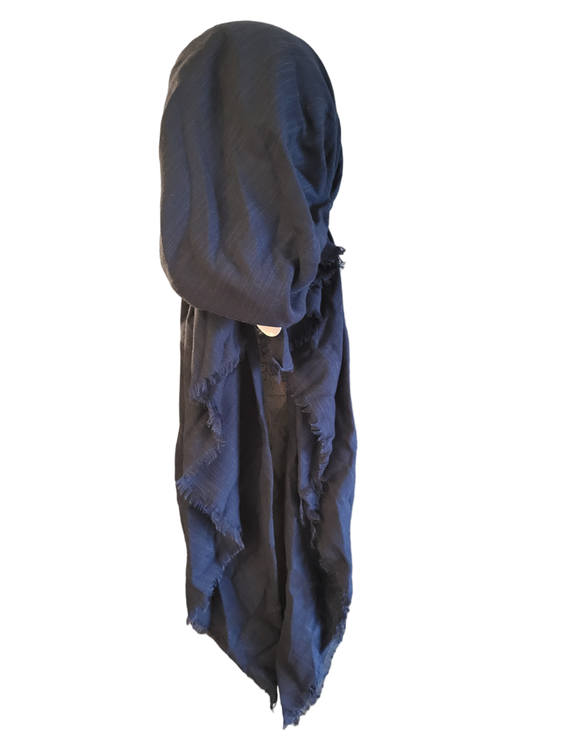 Navy - solid soft fringe pretied tichel - Lizi Headwear