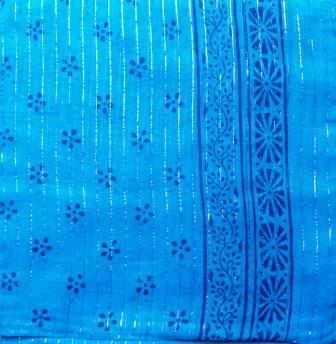 Dotted pattern tichel beach blue