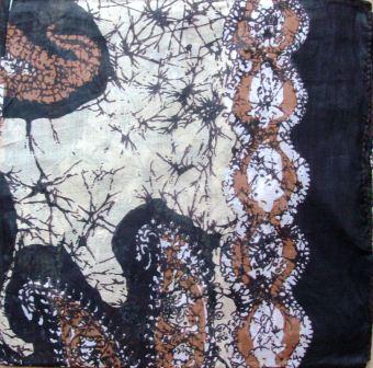 Round pattern tichel brown