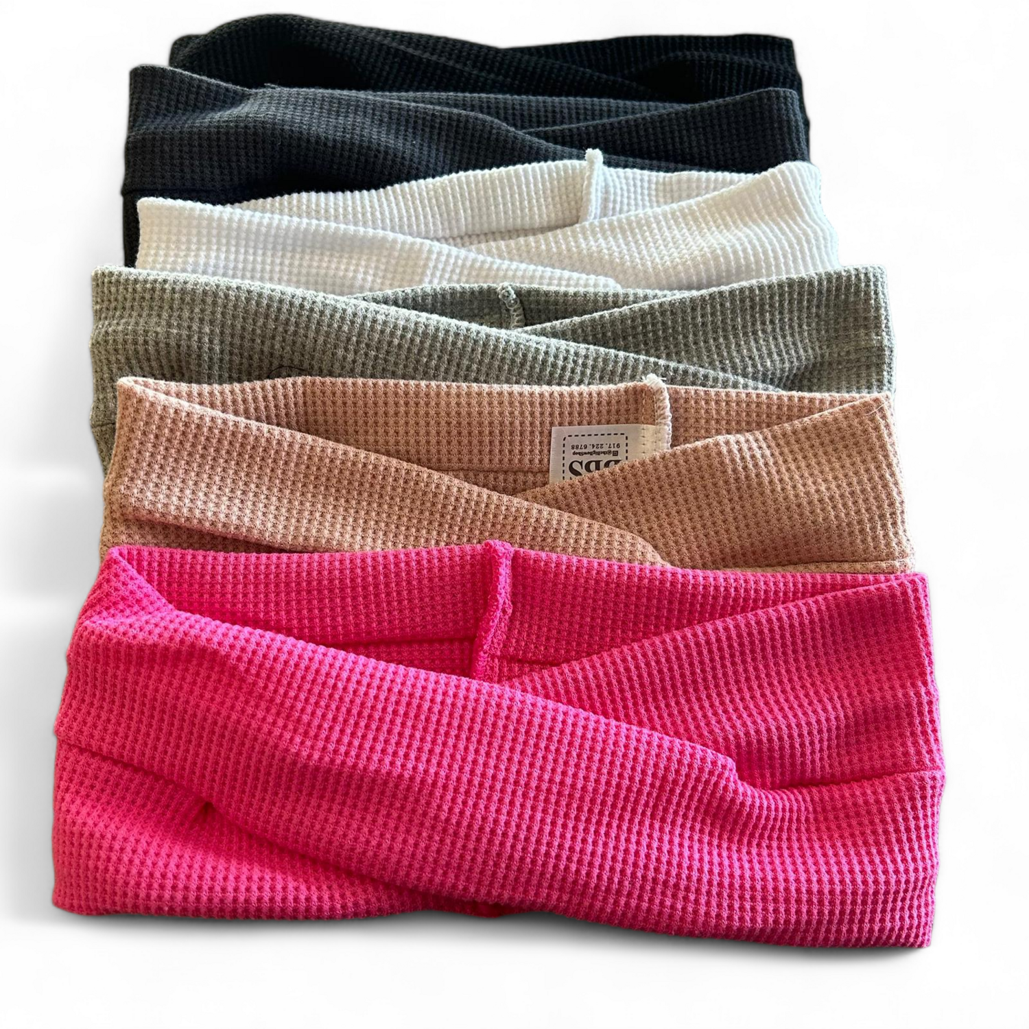 Waffle cotton flat turban twist headbands