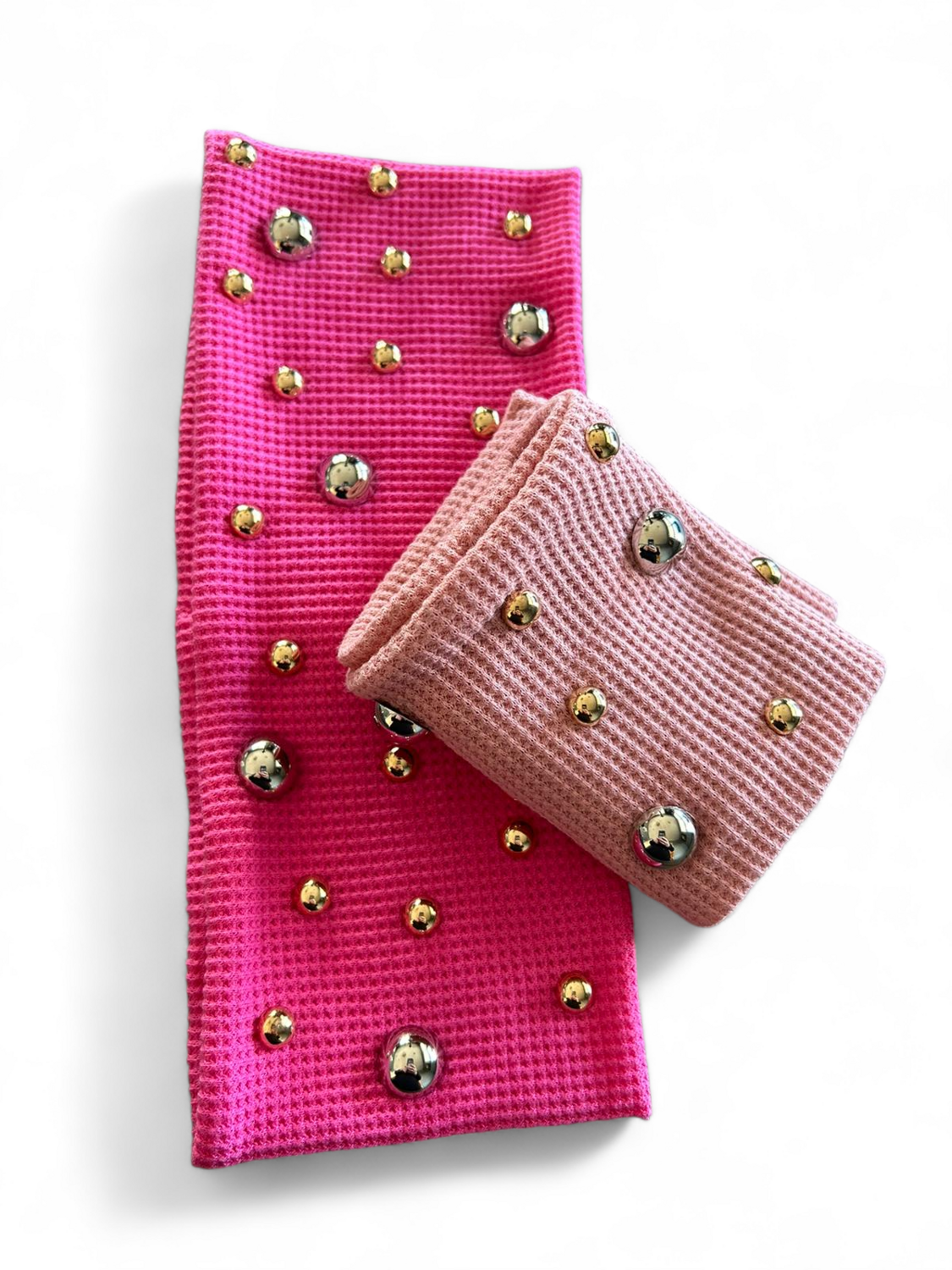 Extra fancy flat waffle cotton headbands, choose: hot pink