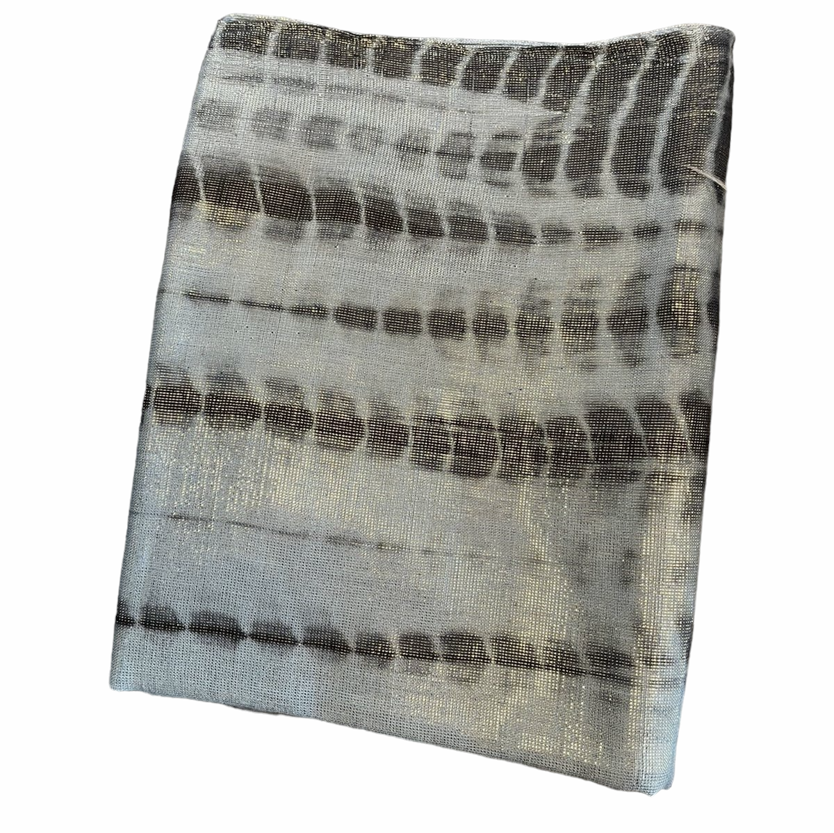 Blueish/black - silver tie dyed shimmer tichel