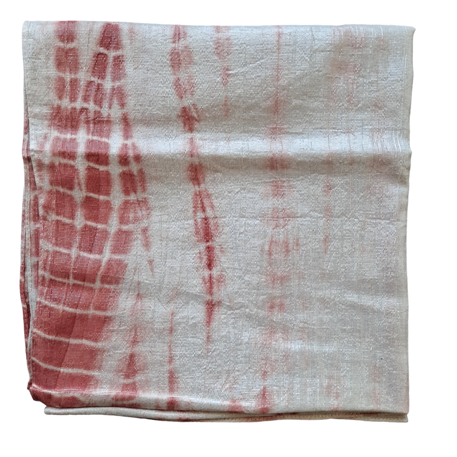White/silver/rust- tie dyed shimmer tichel