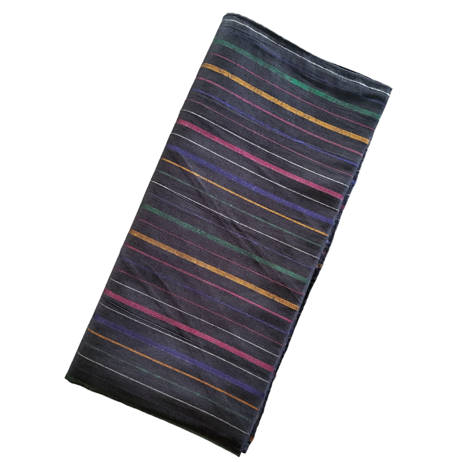 Thick stripes cotton tichel - black