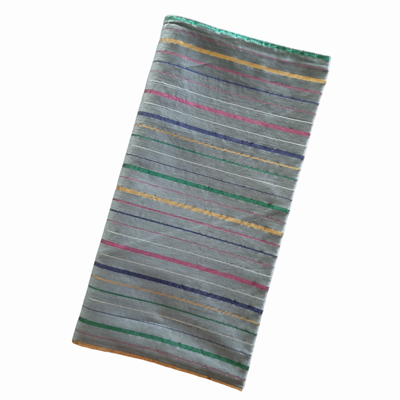 Thick stripes cotton tichel - medium gray