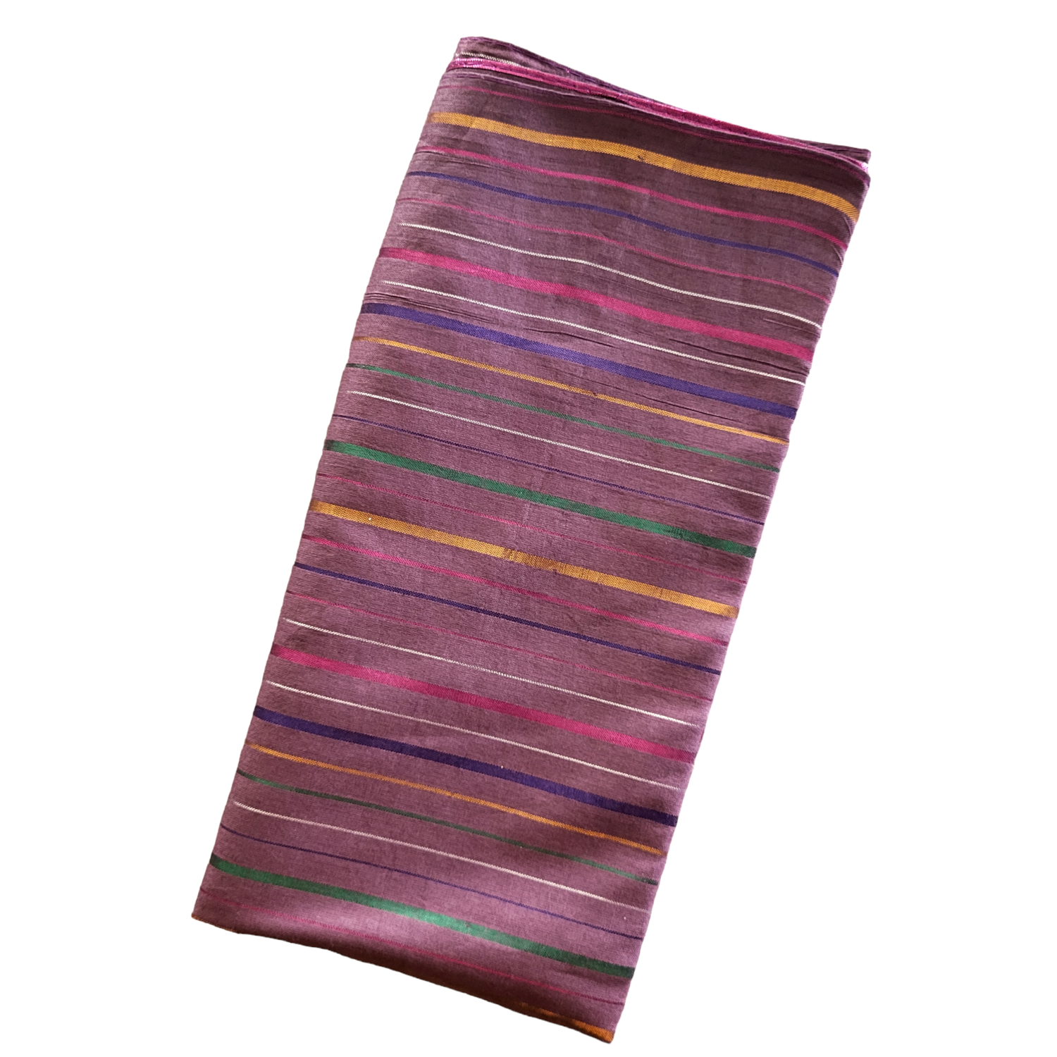 Thick stripes cotton tichel - dusty plum