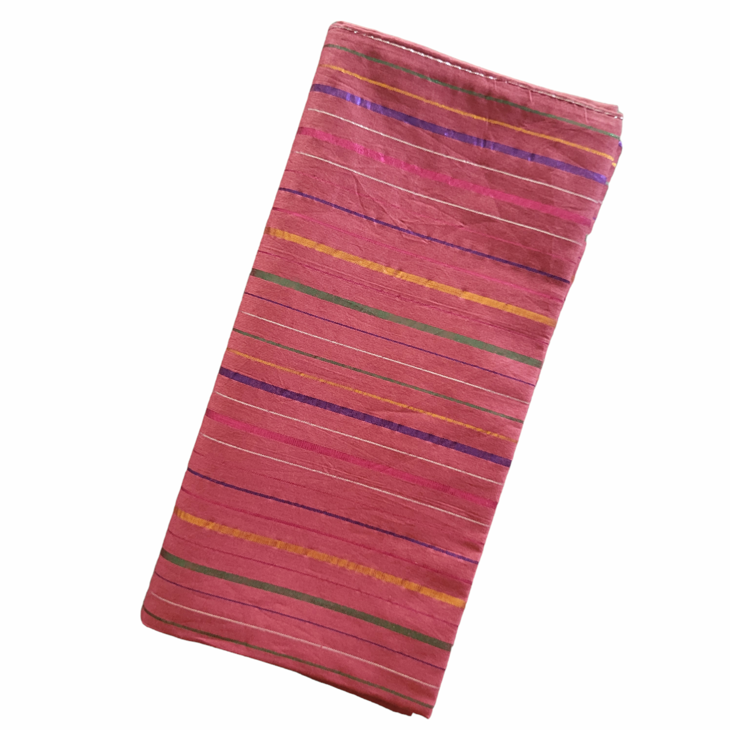 Thick stripes cotton tichel - dusty maroon