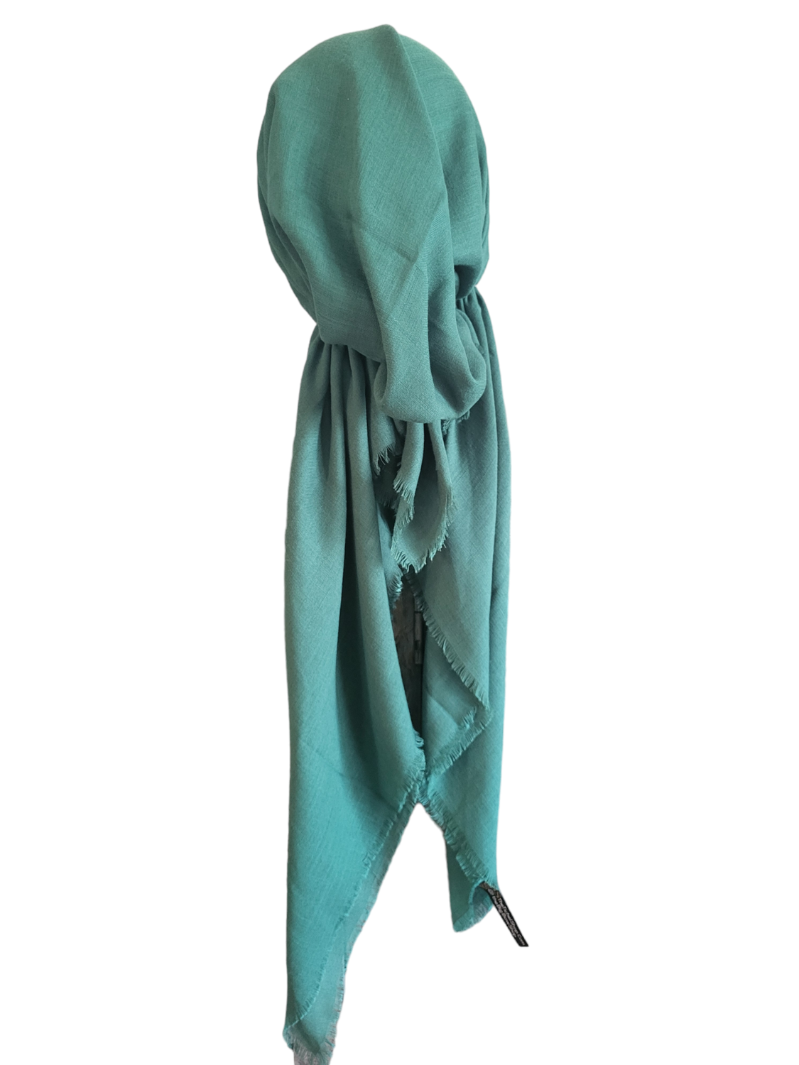 Bright green solid  - soft fringes pretied tichel