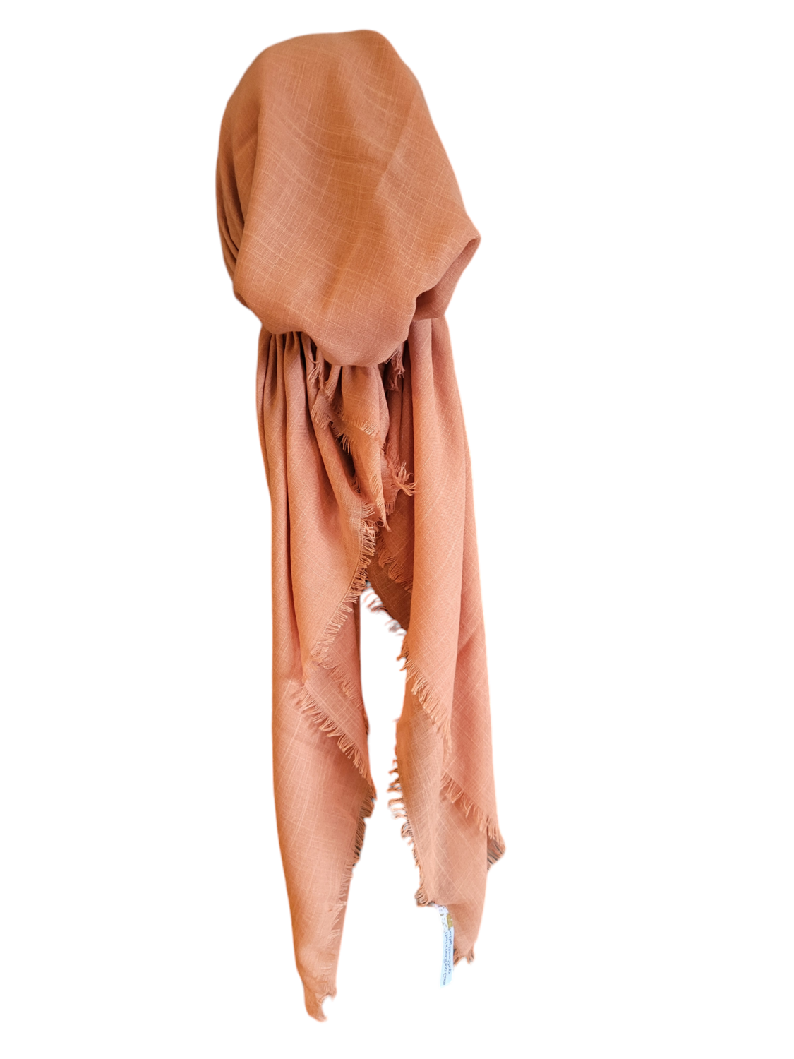 Apricot  solid  - soft fringes pretied tichel