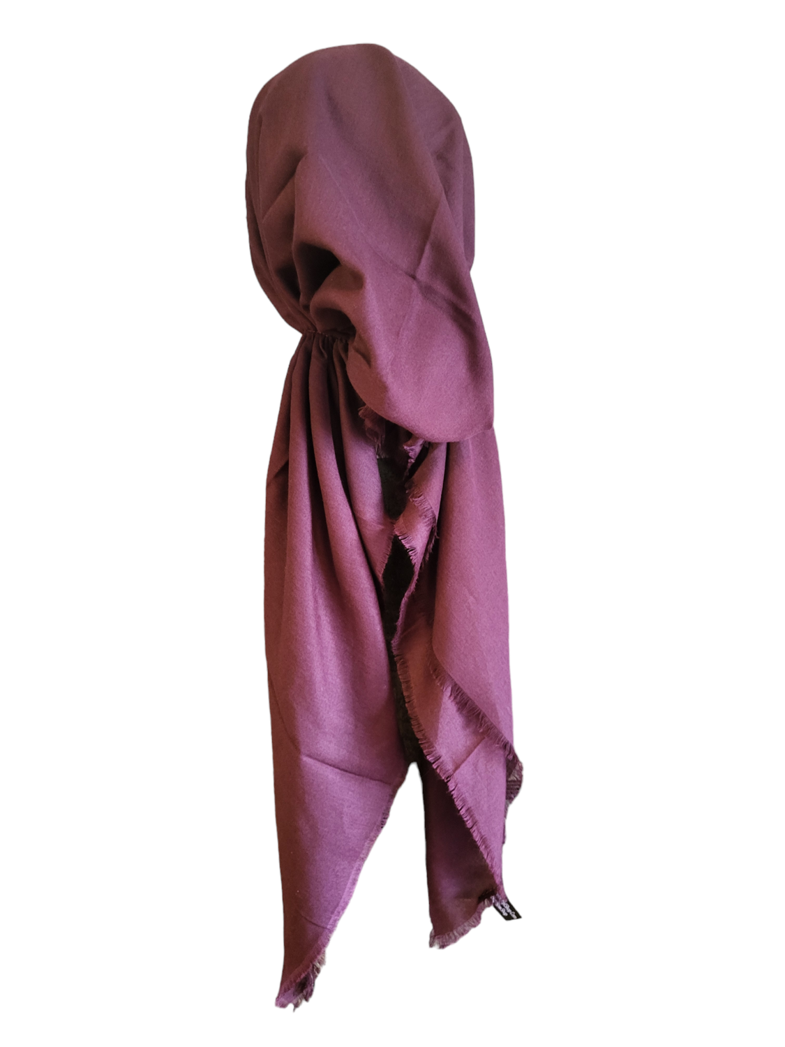 Wine  solid  - soft fringes pretied tichel