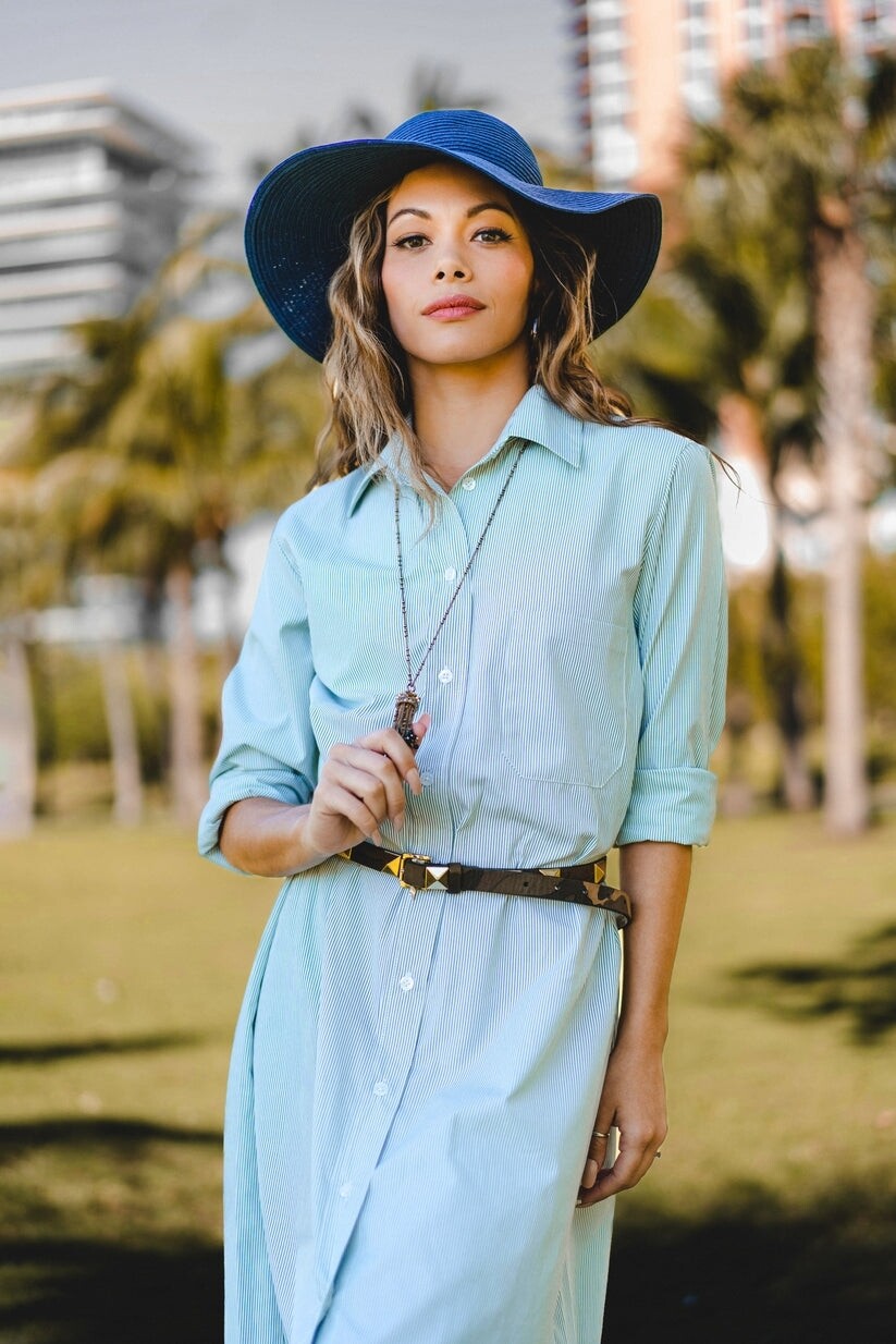 Pinstripe Shirt Dress