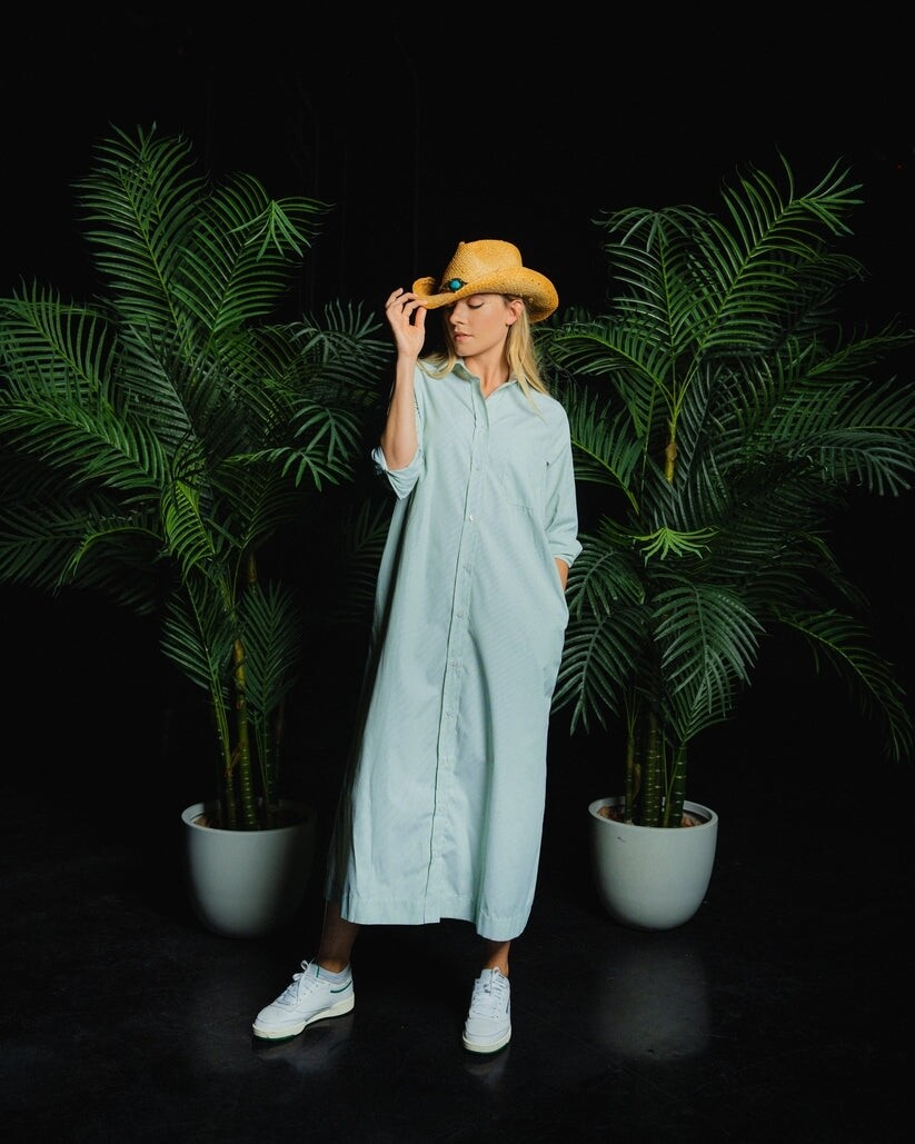 Pinstripe Shirt Dress