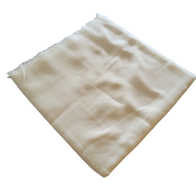 Solid soft fringed tichel - cream