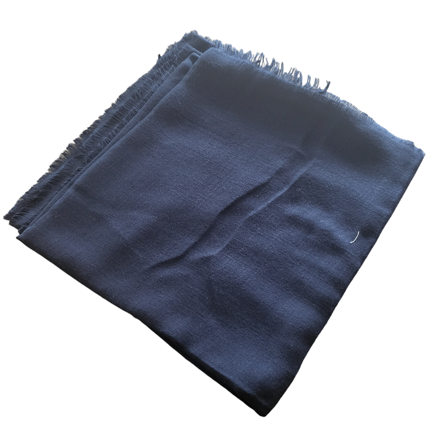 Solid soft fringed tichel - dark blue