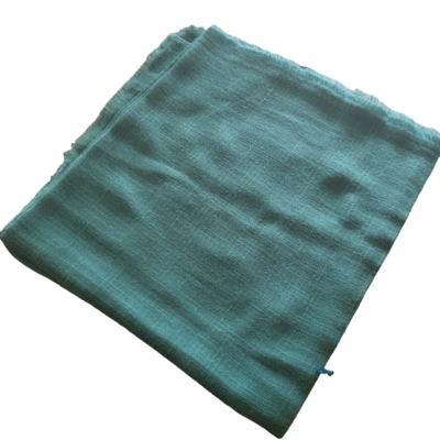 Solid soft fringed tichel - medium green