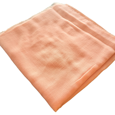 Solid soft fringed tichel - peachy