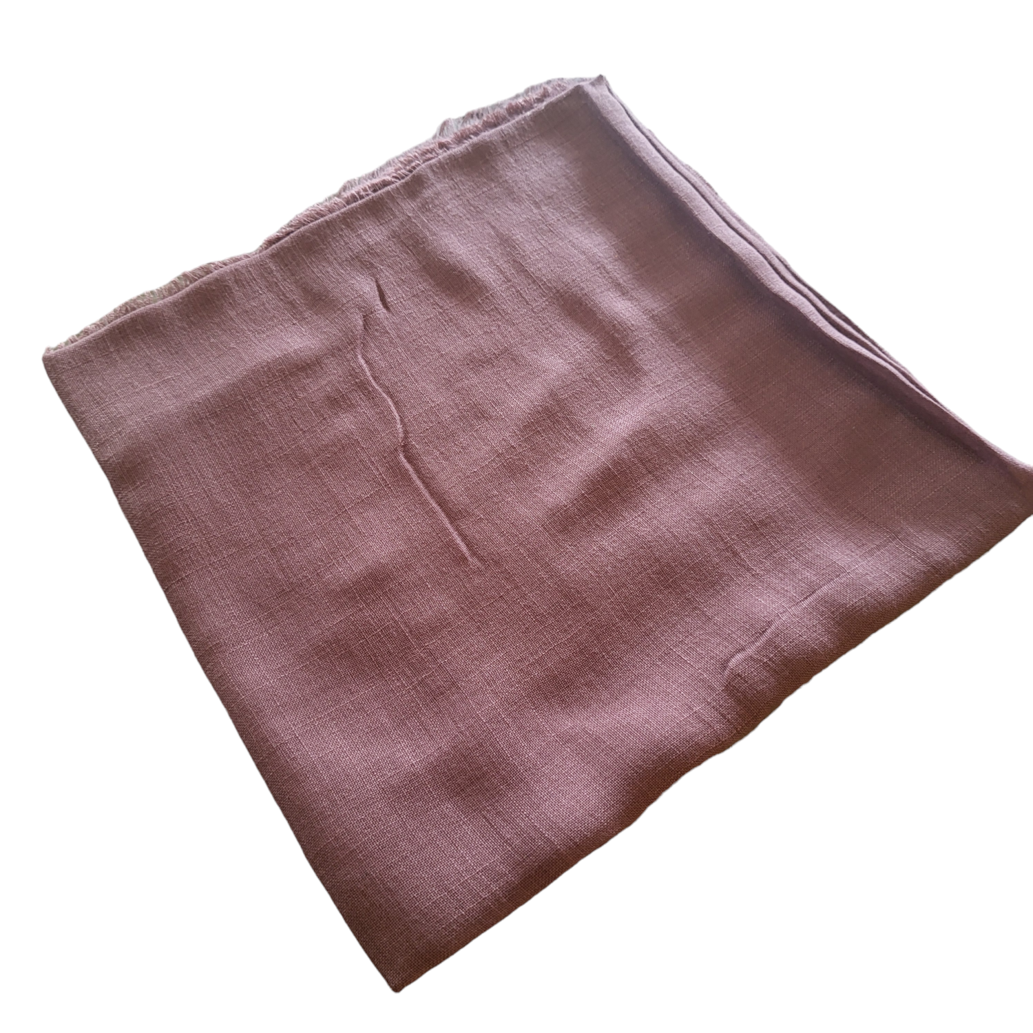 Solid soft fringed tichel - brownish copper