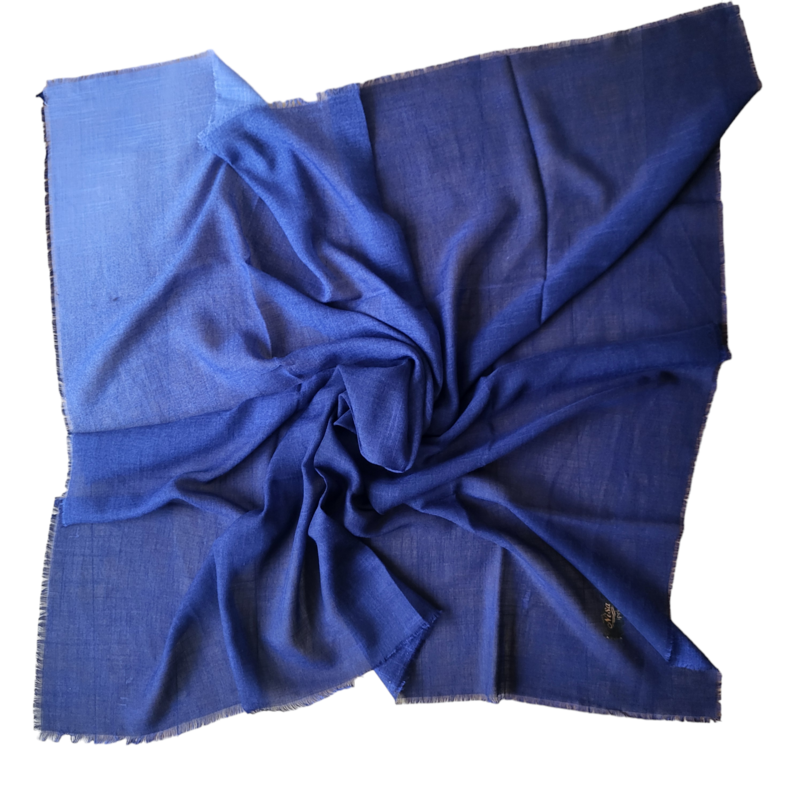 Shades of blue - shaded soft fringed tichel