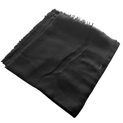 Solid soft fringed tichel - black