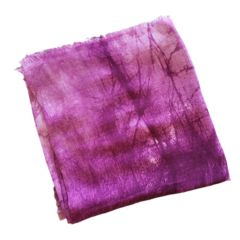 Deep dark mulberry tie dyed soft fringed tichel