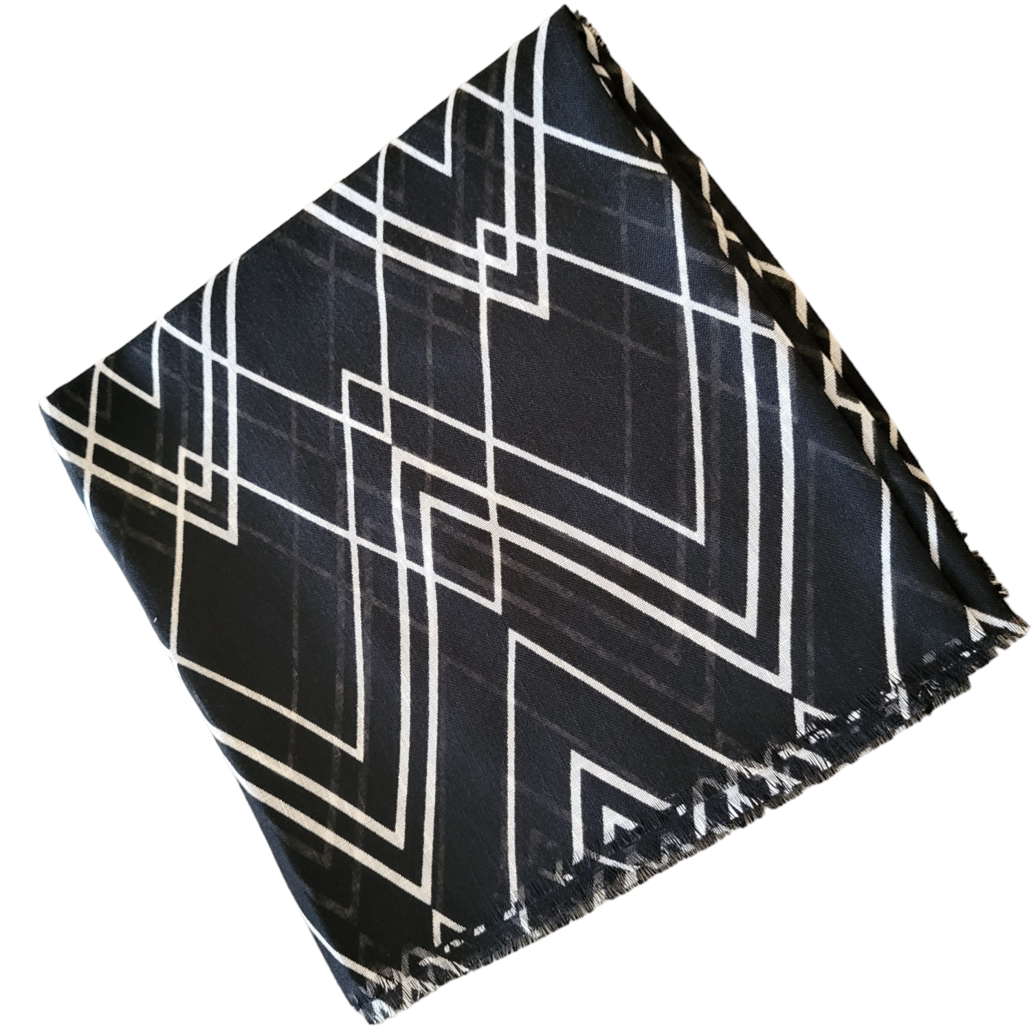 Black/white lines - soft fringes tichel