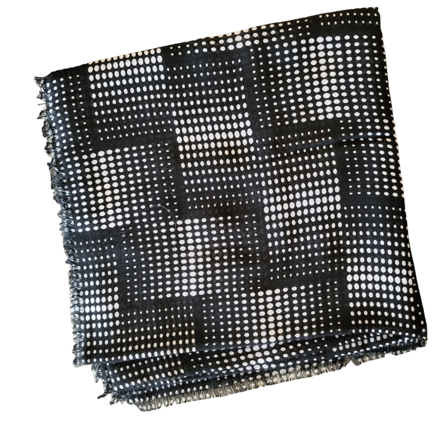 Black/white patterned - soft fringes tichel