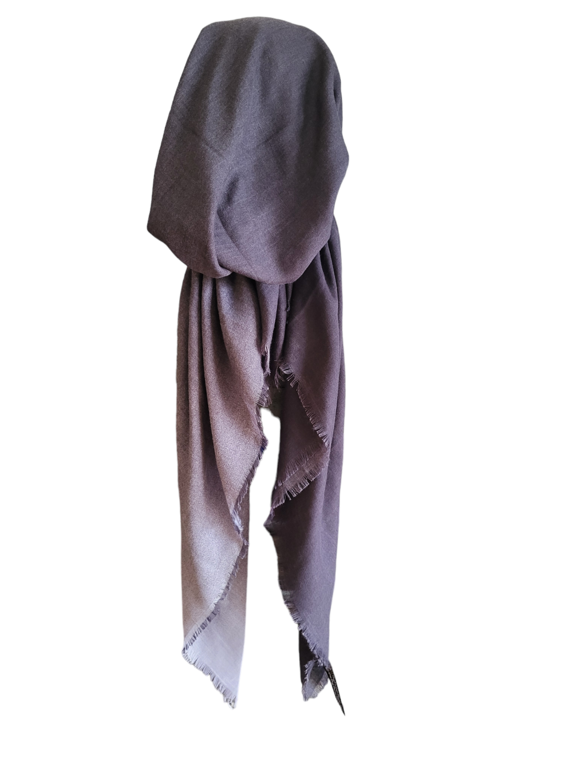 Shades of dark gray - shaded soft fringes pretied tichel