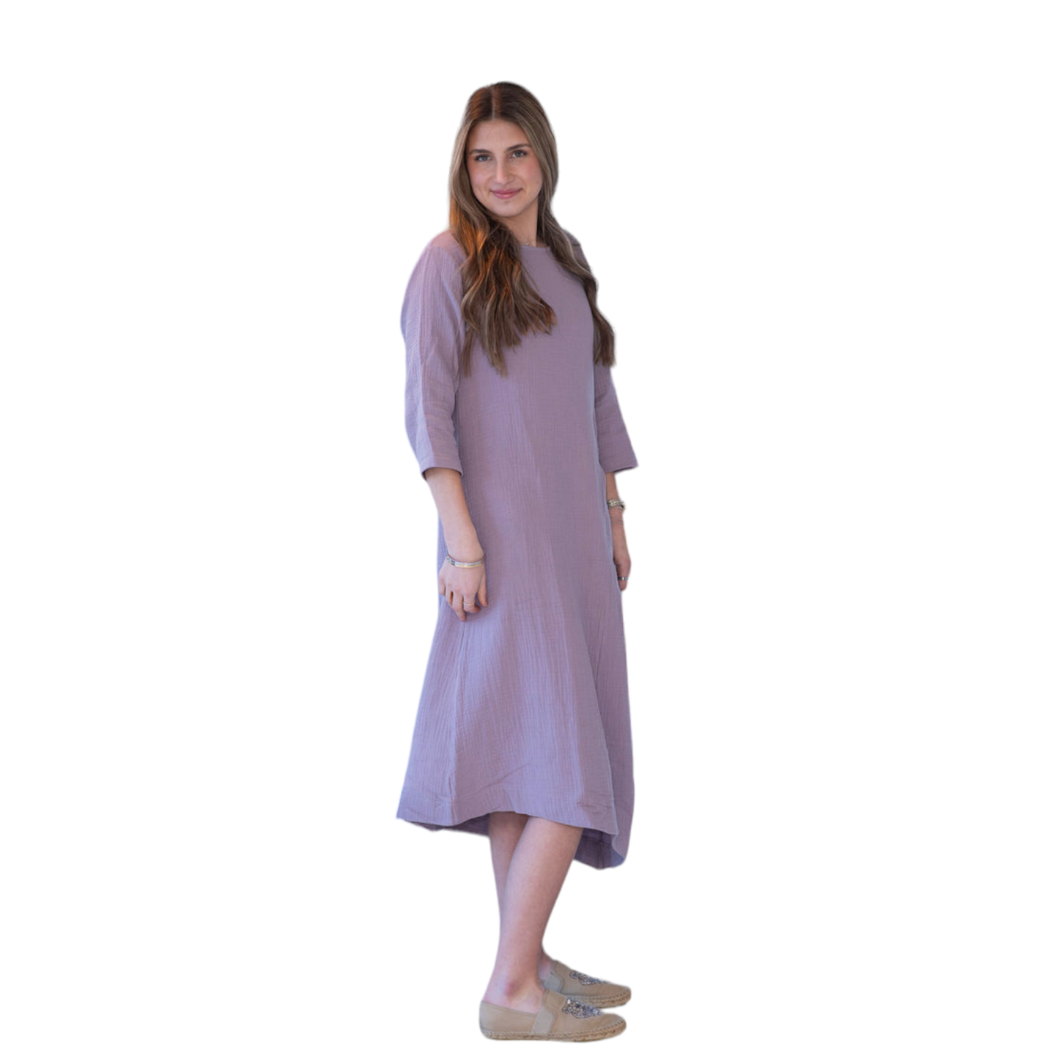Super lightweight cotton dress - Lilac, Size: S