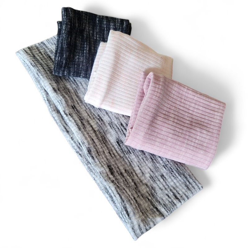 Heathered narrower flat soft cotton head bands
