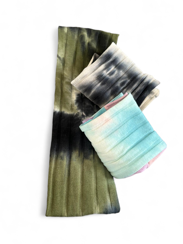 wide ribbed tie dyed flat headbands