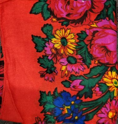 Neon deep coral vintage tichel