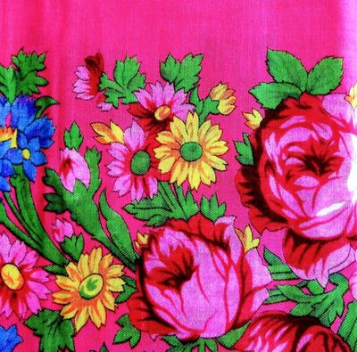 Deep bubble gum pink vintage tichel (not as light as pictured)