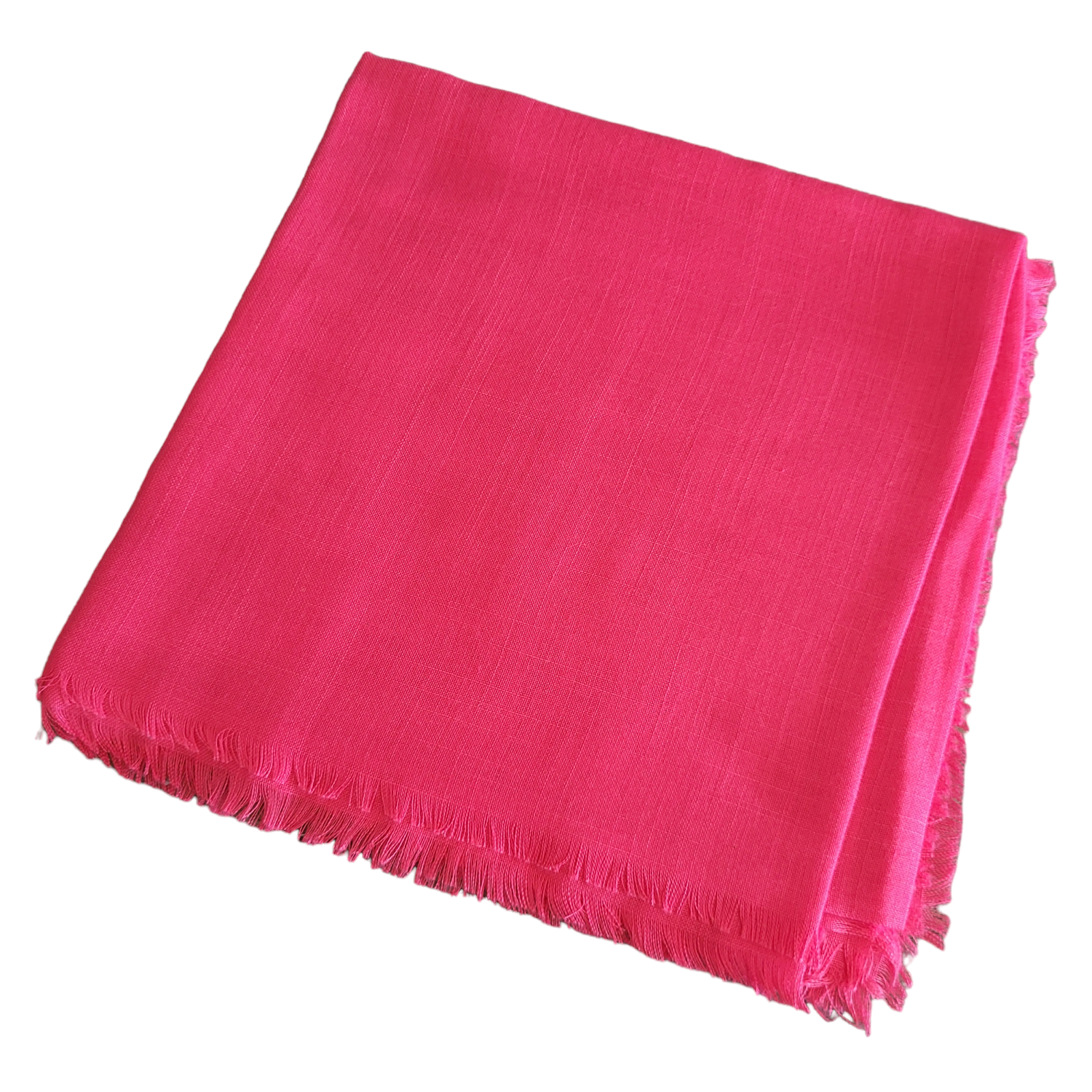 Solid soft fringed tichel - HOT pink