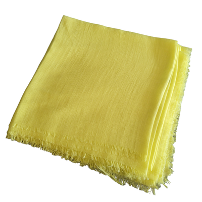 Solid soft fringed tichel - dull yellow