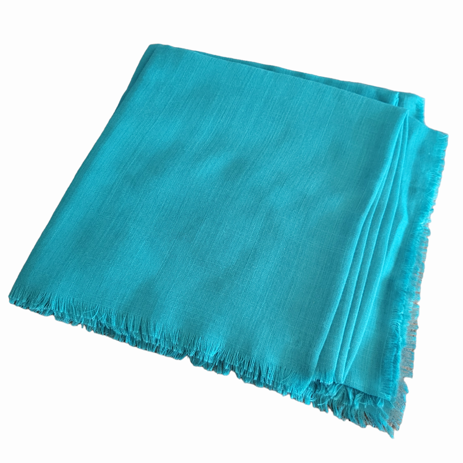 Solid soft fringed tichel - dark aqua