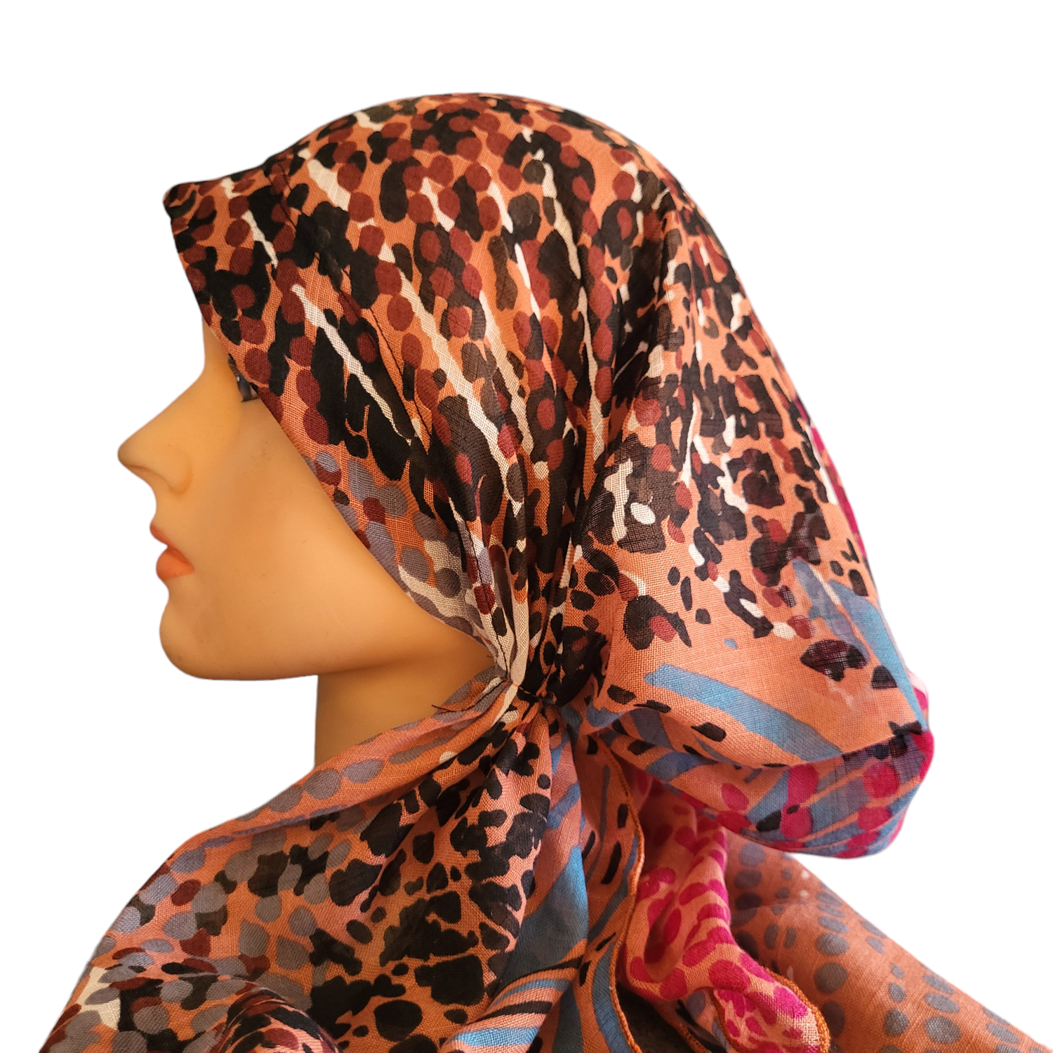  Apricot multicolored w/band sewn in  -  soft fringed edges material