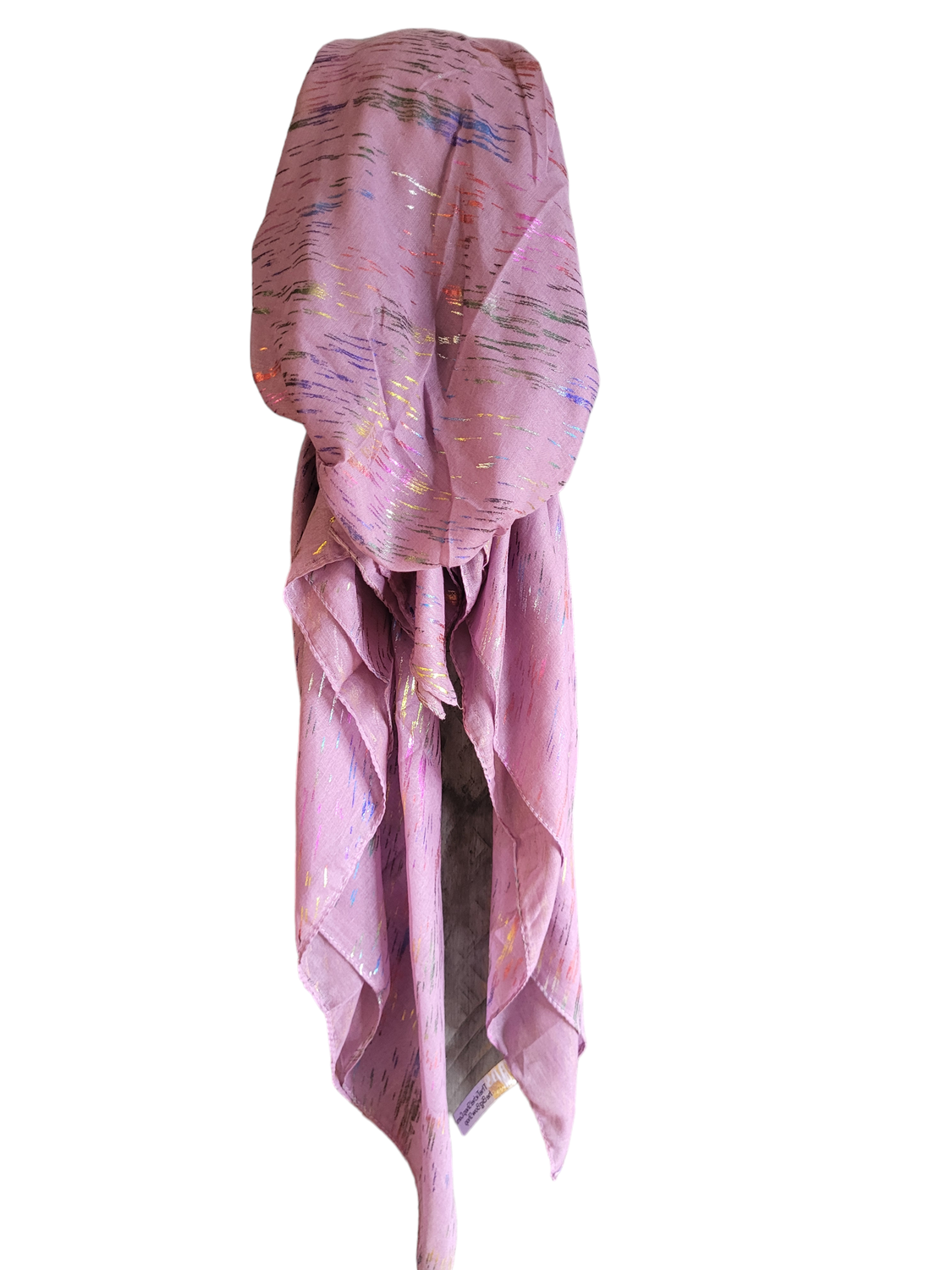 Lavender - colorful streaked metallic pretied tichel