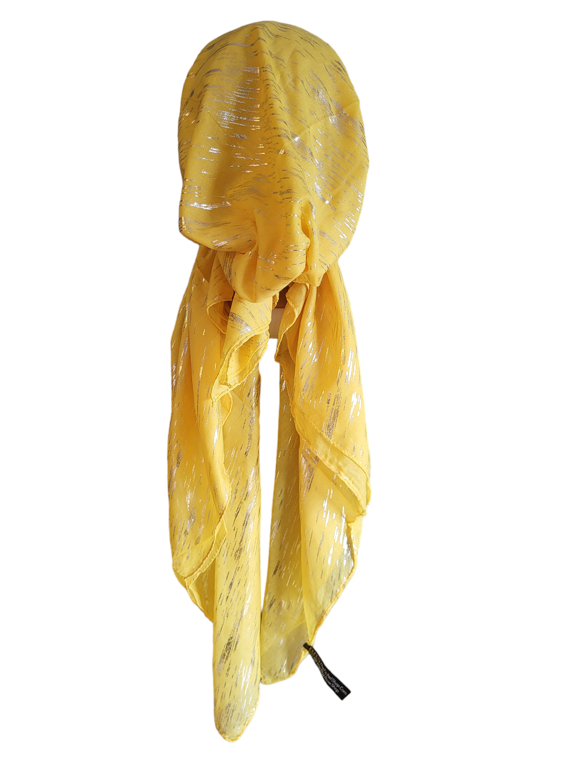 Yellow - silver streaked metallic pretied tichel