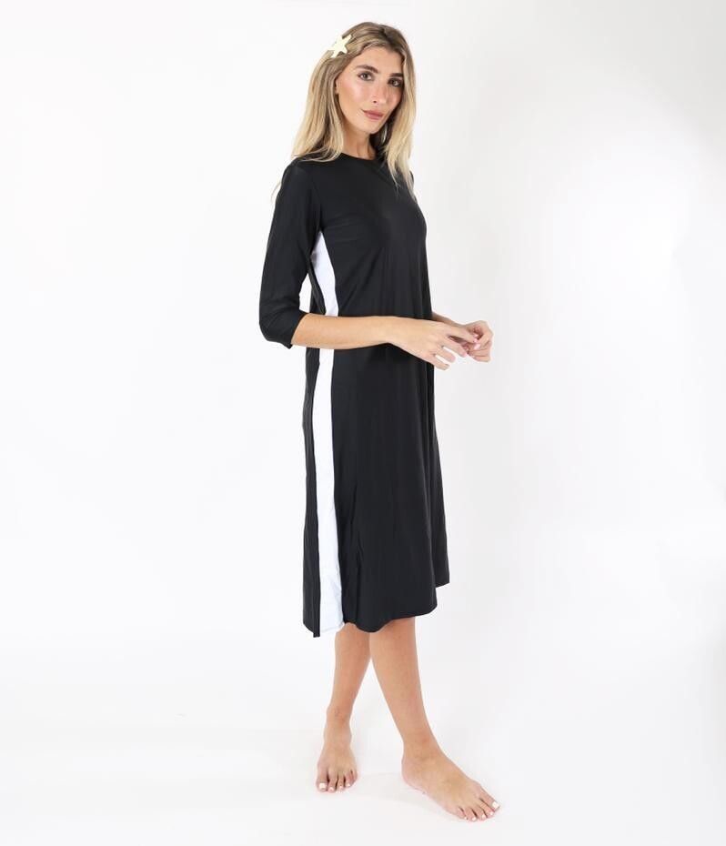 The perfect swim dress -black asst. (SALE), choose (size and pattern): Stripe M
