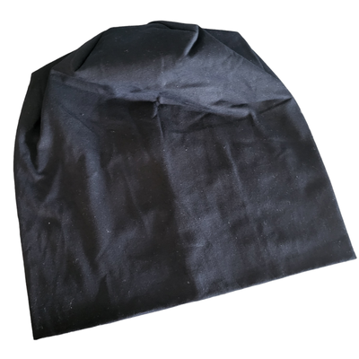 Black thin cotton beanie
